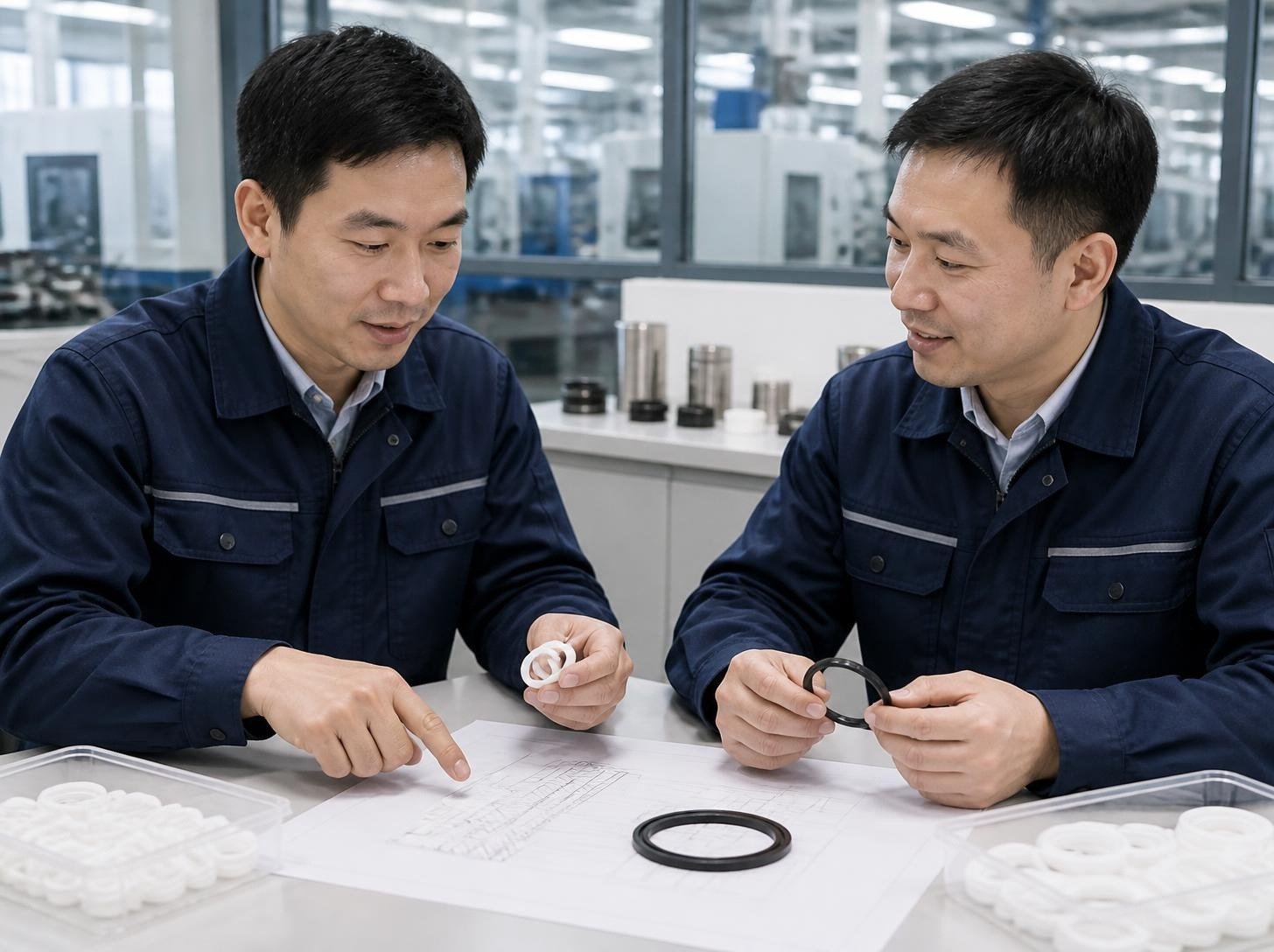 承炘工程師協助確認擋圈型式與材料